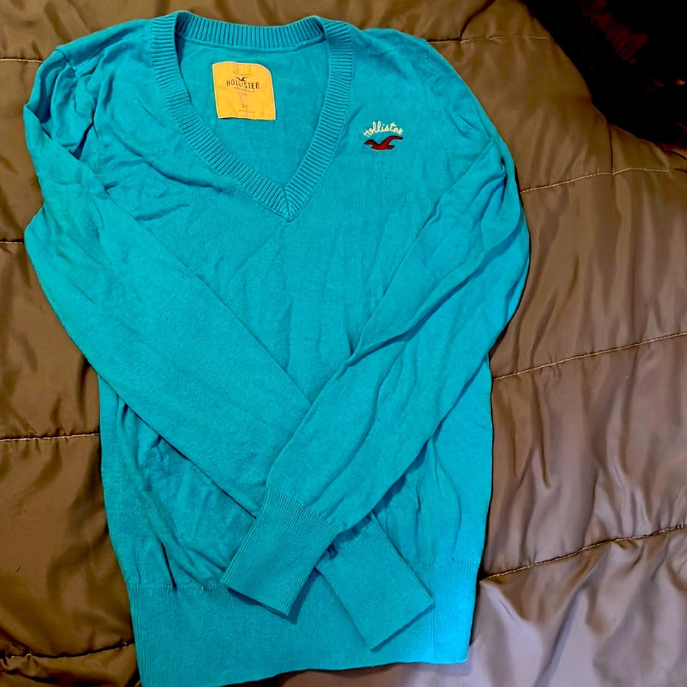 Blue shirt girls long sleeve Hollister